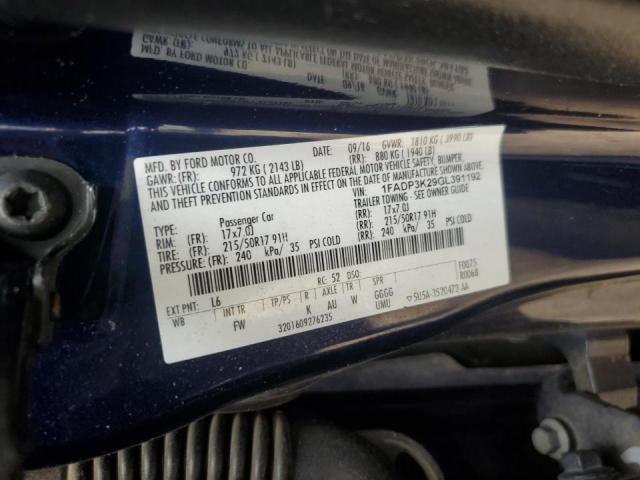 2016 FORD FOCUS SE - 1FADP3K29GL391192