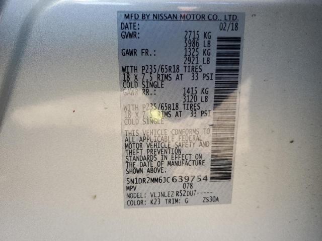 2018 NISSAN PATHFINDER - 5N1DR2MM6JC639754