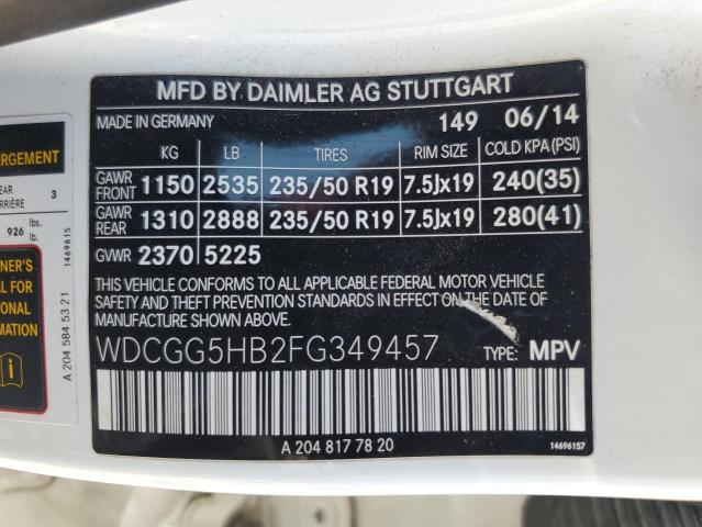 2015 MERCEDES-BENZ GLK 350 - WDCGG5HB2FG349457
