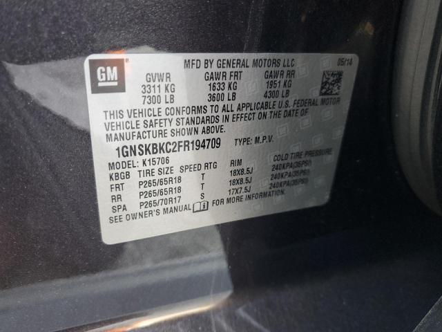 2015 CHEVROLET TAHOE K150 - 1GNSKBKC2FR194709