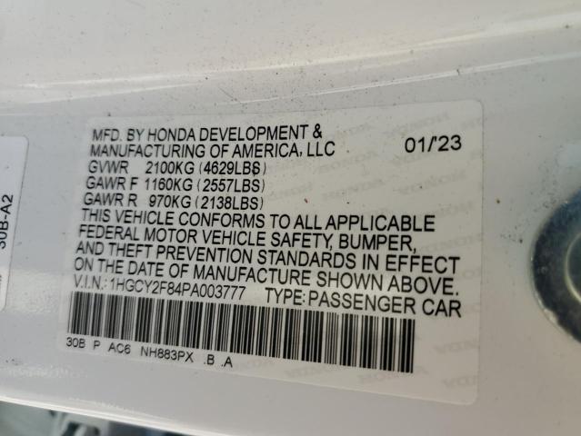 2023 HONDA ACCORD TOURING HYBRID 1HGCY2F84PA003777