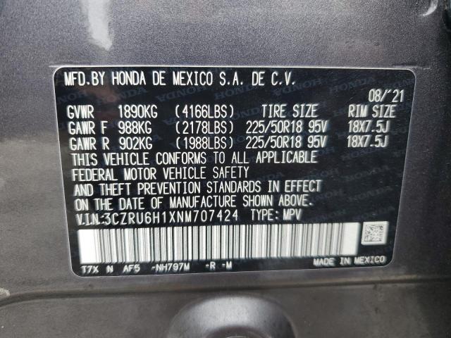 2022 HONDA HR-V SPORT 3CZRU6H1XNM707424