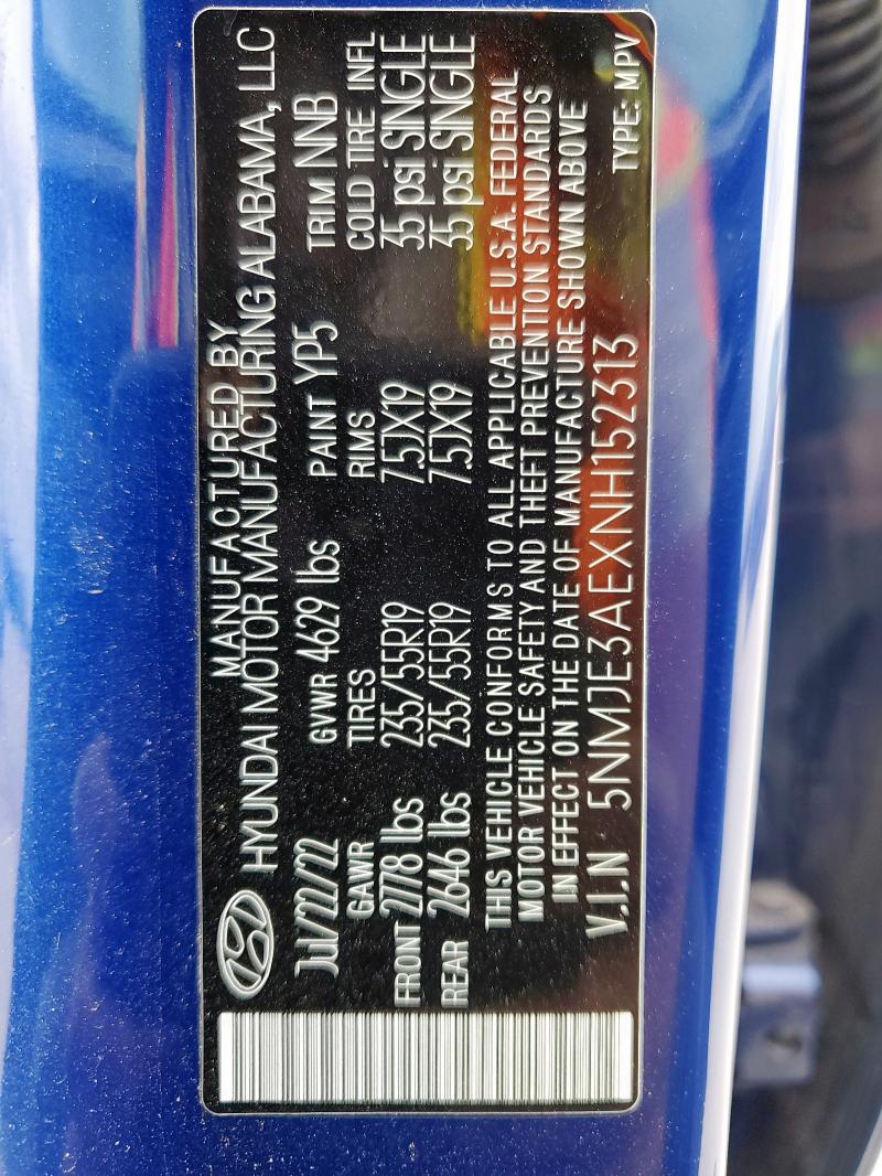 2022 HYUNDAI TUCSON LIM - 5NMJE3AEXNH152313