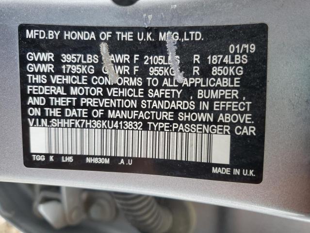 2019 HONDA CIVIC LX - SHHFK7H36KU413832