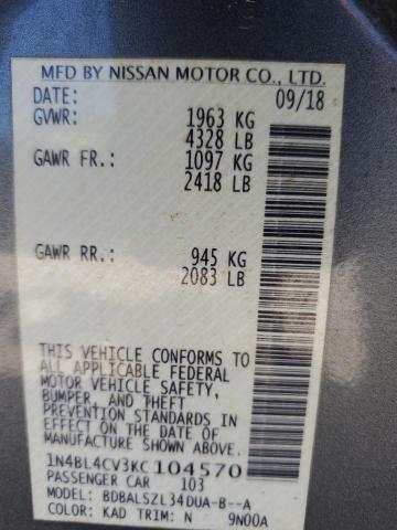 2019 NISSAN ALTIMA SR 1N4BL4CV3KC104570