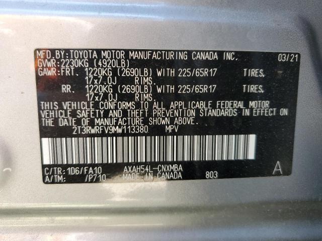 2021 TOYOTA RAV4 XLE - 2T3RWRFV9MW113380