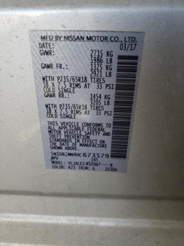 2017 NISSAN PATHFINDER - 5N1DR2MN4HC673579