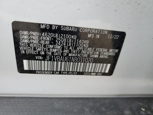2022 SUBARU WRX GT JF1VBAU61N8031020