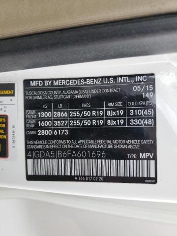 2015 MERCEDES-BENZ ML 350 - 4JGDA5JB6FA601696