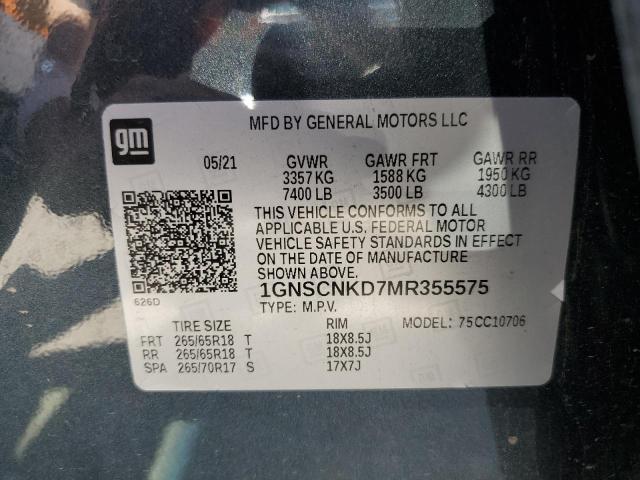 2021 CHEVROLET TAHOE C150 - 1GNSCNKD7MR355575