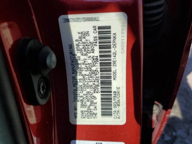 2013 TOYOTA COROLLA BA - 5YFBU4EE7DP117904