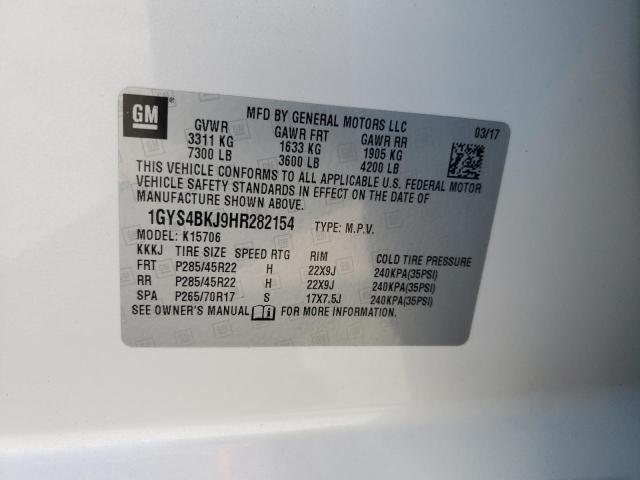 2017 CADILLAC ESCALADE L - 1GYS4BKJ9HR282154