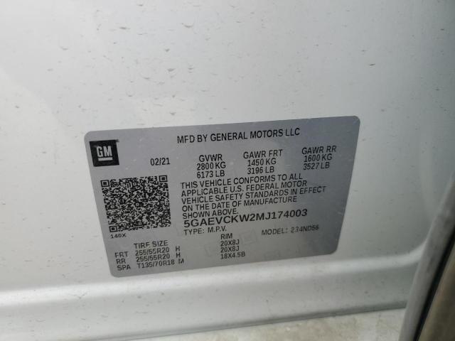 2021 BUICK ENCLAVE AV - 5GAEVCKW2MJ174003