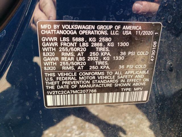 2021 VOLKSWAGEN ATLAS CROS - 1V2TC2CA7MC207766