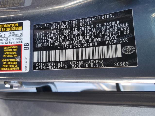 2019 TOYOTA AVALON XLE - 4T1B21FB7KU002918