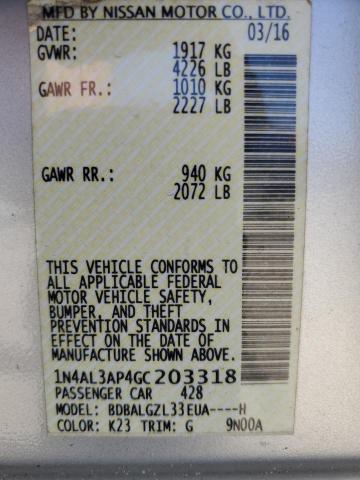 2016 NISSAN ALTIMA 2.5 - 1N4AL3AP4GC203318