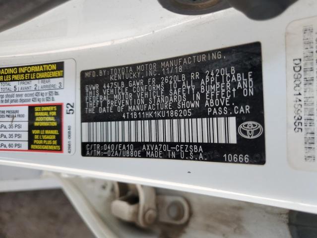 2019 TOYOTA CAMRY L - 4T1B11HK1KU186205