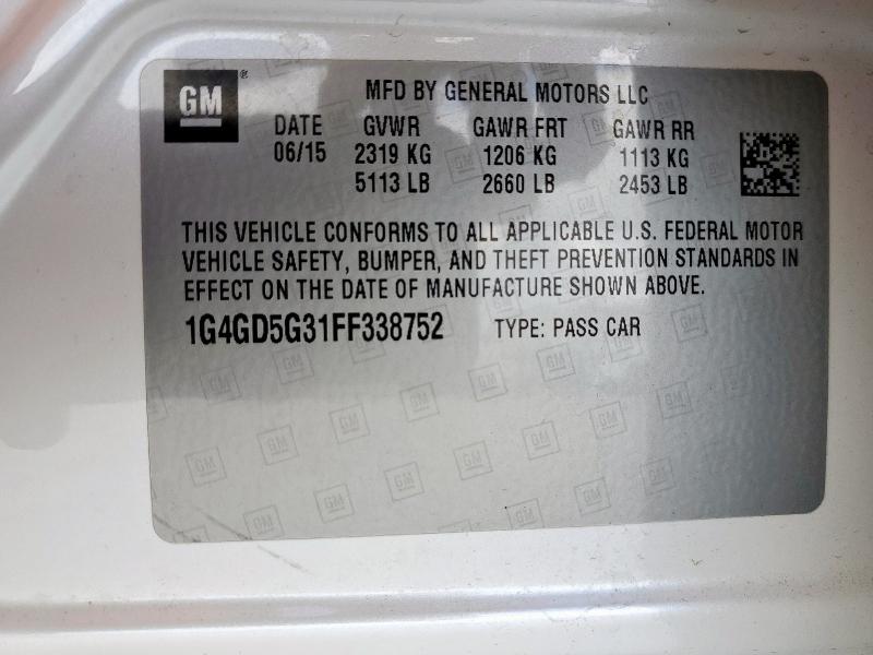 2015 BUICK LACROSSE P 1G4GD5G31FF338752