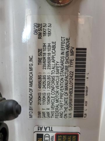 2020 HONDA CR-V EXL - 5J6RW1H83LL012422