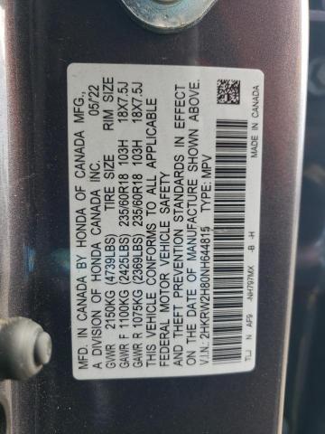 2022 HONDA CR-V 2HKRW2H80NH644815