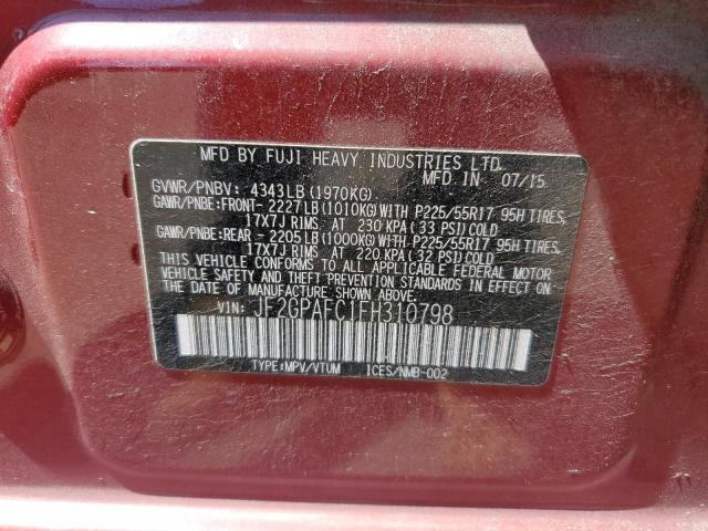 2015 SUBARU XV CROSSTR JF2GPAFC1FH310798