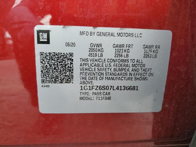 2020 CHEVROLET BOLT EV PR - 1G1FZ6S07L4136681