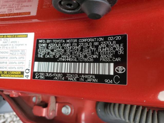 2020 TOYOTA C-HR XLE JTNKHMBX4L1078536