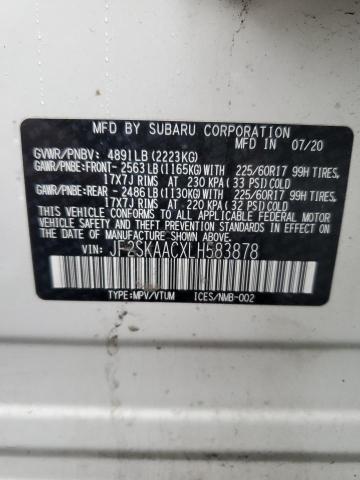 2020 SUBARU FORESTER JF2SKAACXLH583878