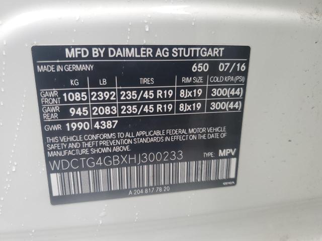 2017 MERCEDES-BENZ GLA 250 4M WDCTG4GBXHJ300233