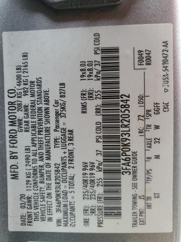 2020 FORD FUSION TIT 3FA6P0K93LR205842