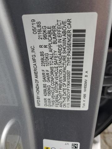 2019 HONDA ACCORD LX - 1HGCV1F11KA103057