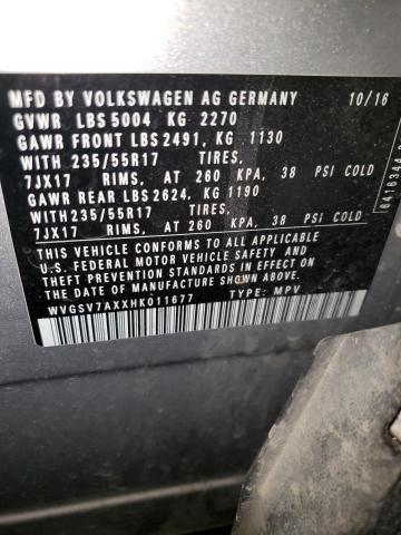 2017 VOLKSWAGEN TIGUAN WOL WVGSV7AXXHK011677