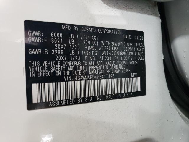 2023 SUBARU ASCENT TOU 4S4WMARD4P3417426