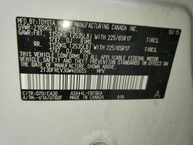 2016 TOYOTA RAV4 LIMIT - 2T3DFREV3GW405655