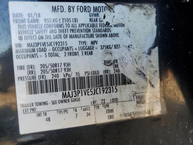 2018 FORD ECOSPORT T MAJ3P1VE5JC192315