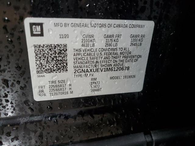 2021 CHEVROLET EQUINOX LT - 2GNAXUEV1M6120678