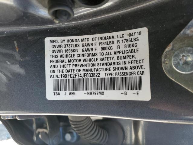 2018 HONDA CIVIC EX - 19XFC2F74JE033822