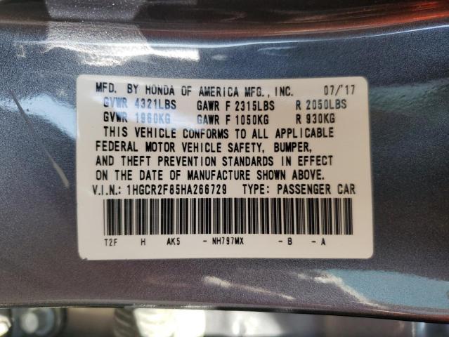 2017 HONDA ACCORD EXL - 1HGCR2F85HA266729