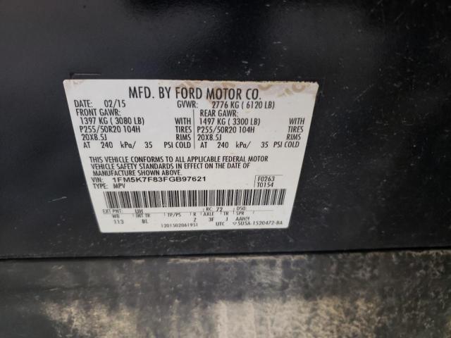 2015 FORD EXPLORER L - 1FM5K7F83FGB97621
