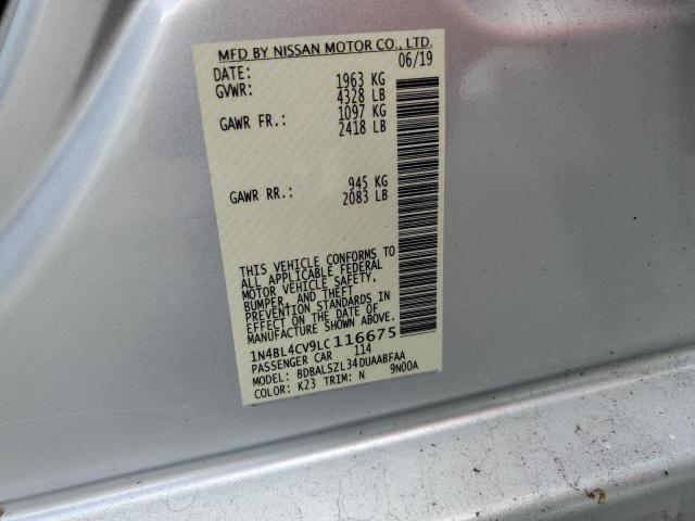 2020 NISSAN ALTIMA SR 1N4BL4CV9LC116675