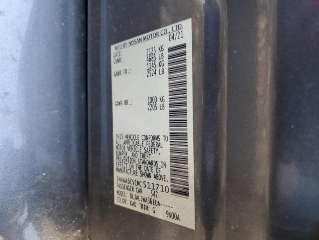 2021 NISSAN MAXIMA SV 1N4AA6CV1MC511710