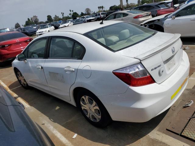 HONDA CIVIC HYBR 2012 white  hybrid JHMFB4F22CS000058 photo #3