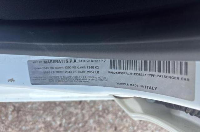 2017 MASERATI QUATTROPOR - ZAM56RRL7H1238337