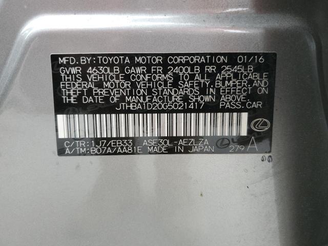2016 LEXUS IS 200T JTHBA1D20G5021417