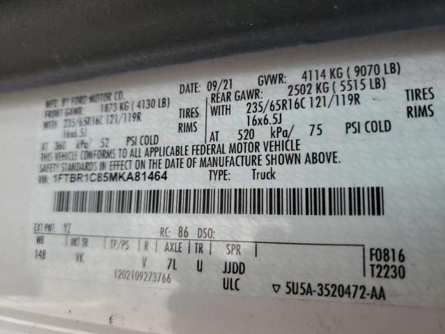 2021 FORD TRANSIT T- - 1FTBR1C85MKA81464