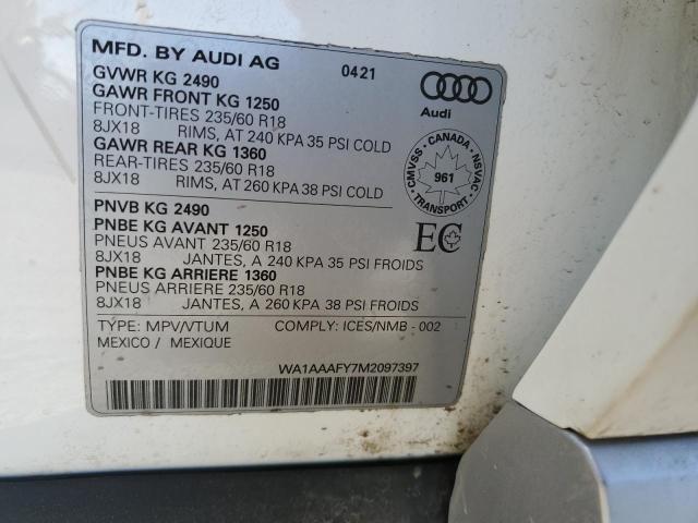 2021 AUDI Q5 PREMIUM - WA1AAAFY7M2097397