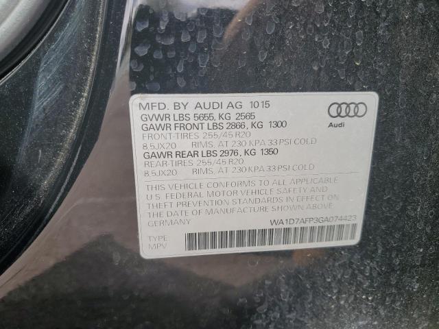 2016 AUDI Q5 WA1D7AFP3GA074423
