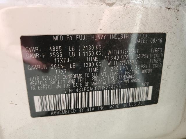 2017 SUBARU OUTBACK 2. - 4S4BSACC7H3224726