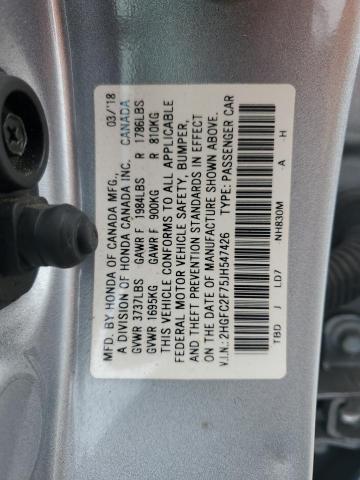 2018 HONDA CIVIC EX - 2HGFC2F75JH547426