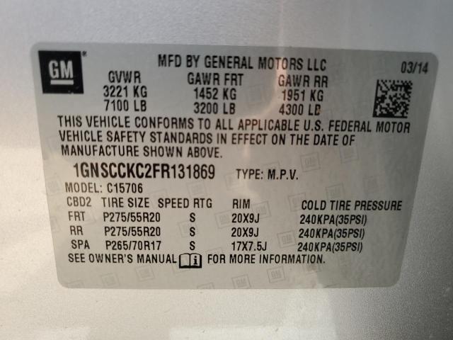2015 CHEVROLET TAHOE C150 - 1GNSCCKC2FR131869